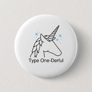Typ 1 Diabetes T1D Einhorn Typ onderful Button