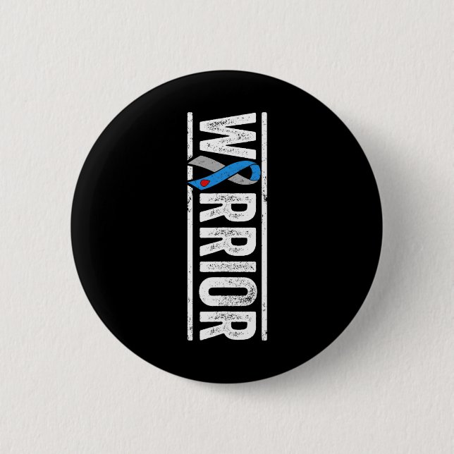 Typ 1 Diabetes Warrior - Sideways Awareness Ribbo Button (Vorderseite)