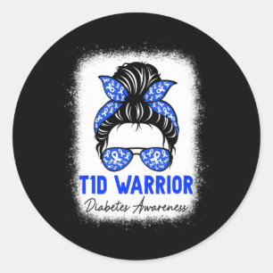 Typ 1 Diabetes Warrior T1d Aufklärung Monat Messy Runder Aufkleber