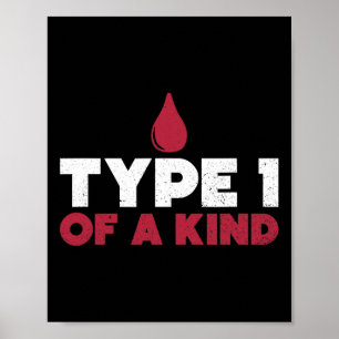Typ 1 einer Art Diabetes Bewusstsein Diabetiker Le Poster