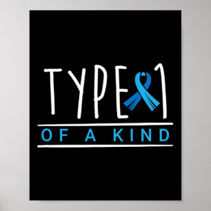 Typ 1 einer Art Diabetes Bewusstsein Diabetiker Le Poster