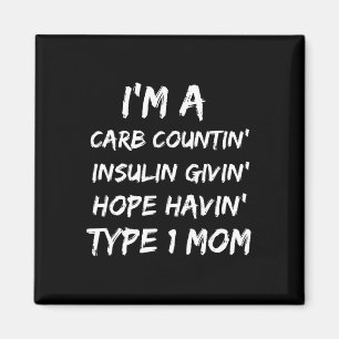Typ 1 Mama Diabetes Awareness Montag Magnet