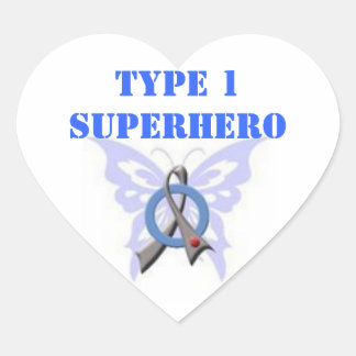 Typ 1 Superhero Heart Shaped Stickers