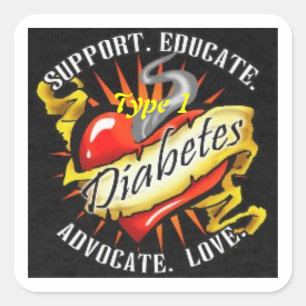 Typ- 1diabetes-Bewusstseins-Aufkleber Quadratischer Aufkleber