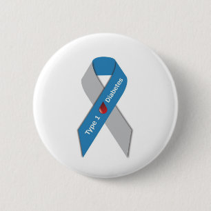 Typ- 1diabetes-Bewusstseins-Band Button