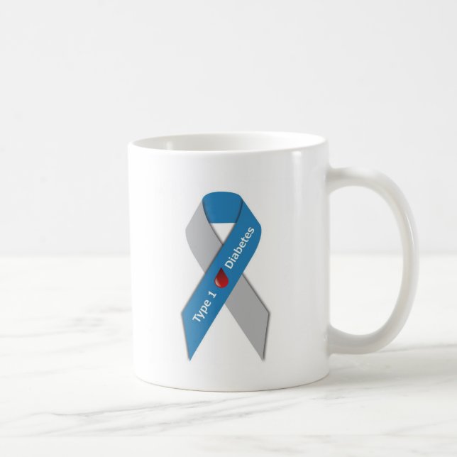 Typ- 1diabetes-Bewusstseins-Band Kaffeetasse (Rechts)