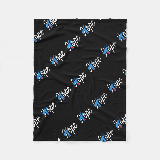 Typ- 1diabetes-blaues Band-Bewusstsein HOFFNUNG Fleecedecke (Vorderseite)