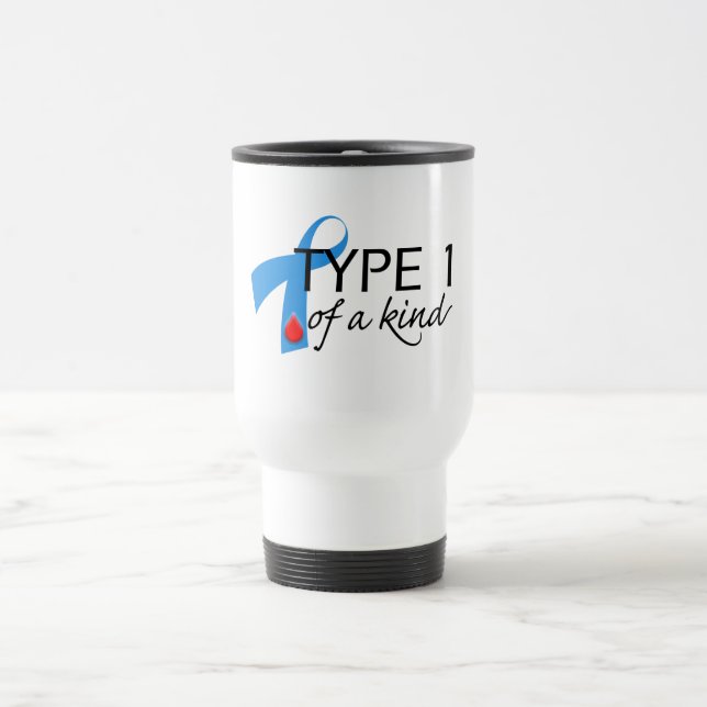 Typ- 1diabetes-blaues Band-Bewusstsein HOFFNUNG Reisebecher (Mittel)
