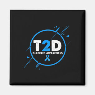Typ 2 Diabetes Bewusstsein Vintag Diabetiker T2d V Magnet