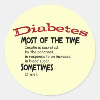 Typ 2 Diabetesgeschenke und T - Shirt Runder Aufkleber