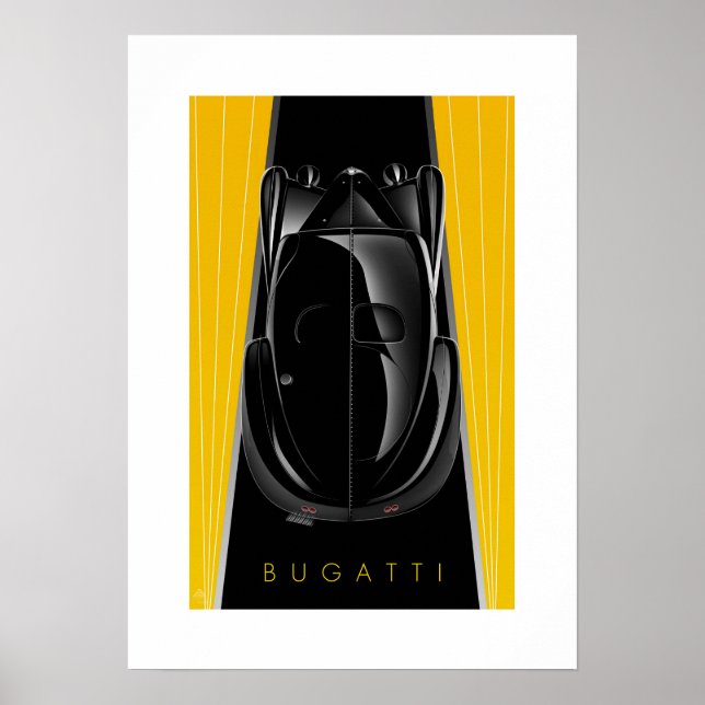 Typ 57 SC Atlantic Art Deco Car Poster (Vorne)