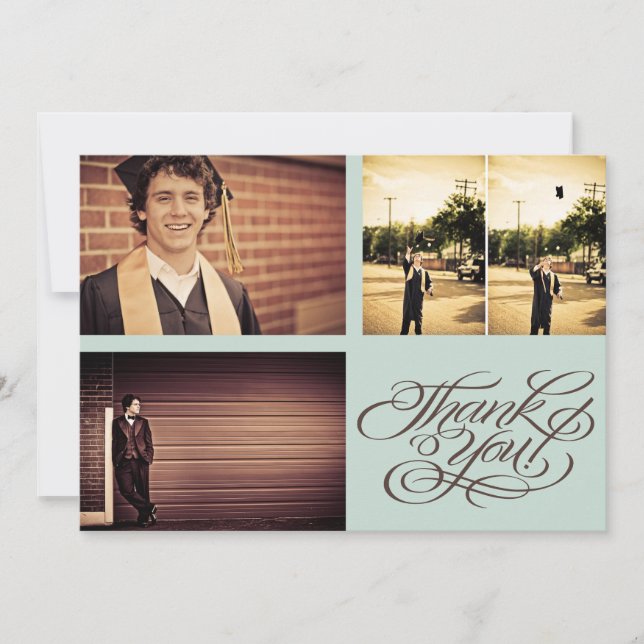 Typ Abschluss DANKEN SIE Foto-Karte Ankündigung (Vorderseite)