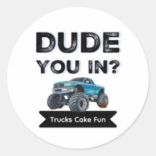 Typ dich rein? Black Typografy Boy Birthday Party Runder Aufkleber