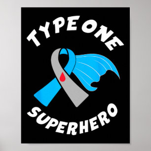 Typ Eins Superheld Typ-1-Diabetes-Bewusstsein 1 Poster