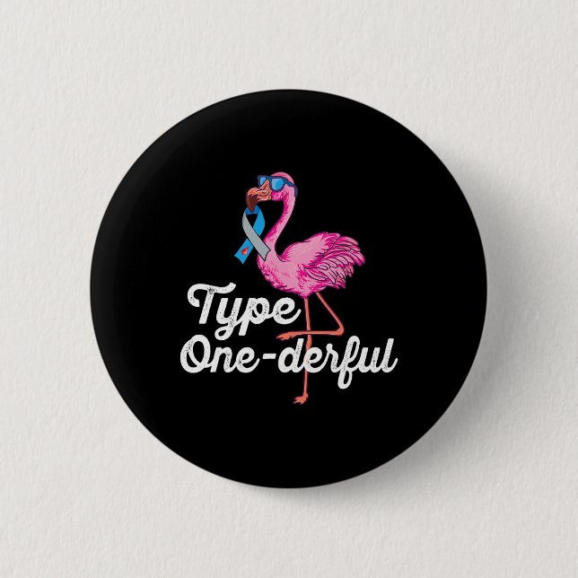 Typ Einzigartig Süßer Flamingo Typ-1-Diabetes-Bewu Button (Vorderseite)