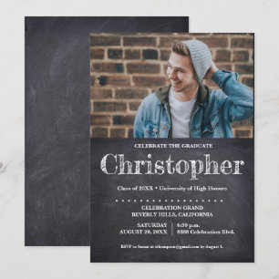 Typ Graduation Party Foto Chalkboard Einladung