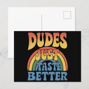 Typ kosten einfach einen besseren Regenbogen Gay P Postkarte