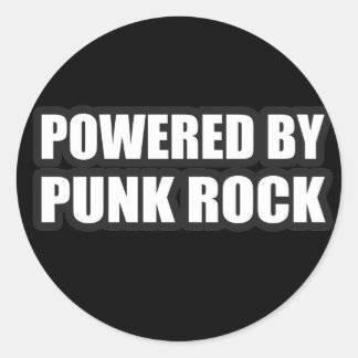 Typ Mädchen mit PUNK ROCK Musik Runder Aufkleber