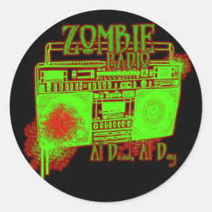 Typ Mädchen untot Zombies lustiges Zombie-Shirt Runder Aufkleber