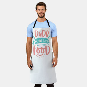 Typ mit dem Essen Schürze