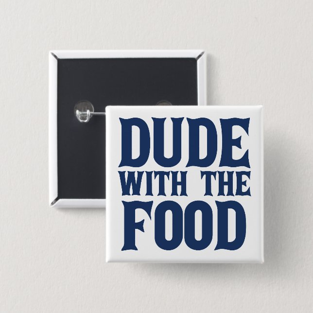 Typ mit Lebensmittelblau Button (Vorne & Hinten)