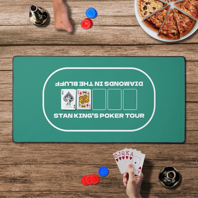 Typ Nachttisch Texas Hold'em Green White Poker Schreibtischunterlage (In Situ)