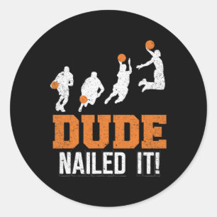 Typ nagelte es Niedlich Basketball Game Vintag Bal Runder Aufkleber