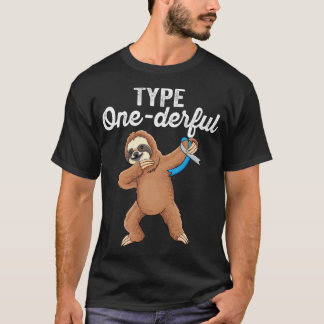 Typ onderful sloth Typ 1 Diabetes Awareness T-Shirt