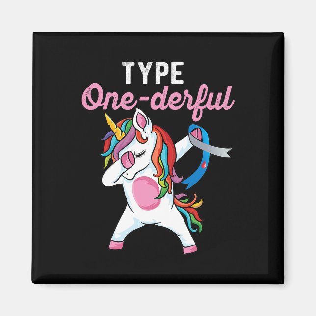 Typ Onederful Dabbing unicorn Typ 1 Diabetes Awa Magnet (Vorne)
