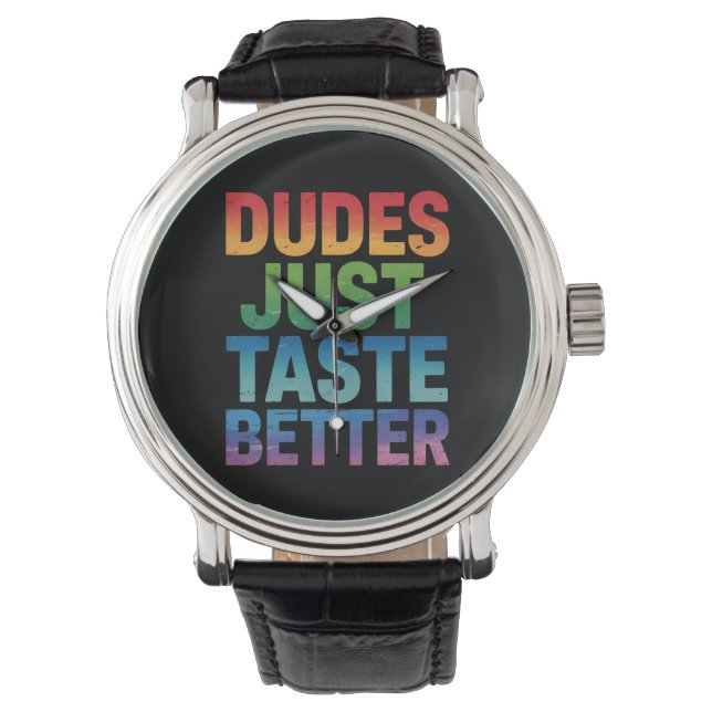 Typ probieren einfach besser Gay Pride LGBTQ Armbanduhr (Vorderseite)