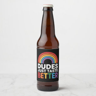 Typ probieren einfach besser Gay Rainbow LGBTQ Bierflaschenetikett
