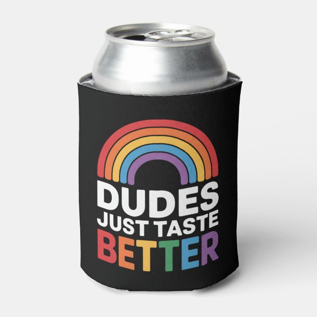 Typ probieren einfach besser Gay Rainbow LGBTQ Dosenkühler (Kanne Vorderseite)
