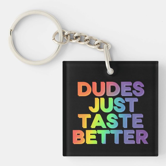 Typ probieren einfach bessere Rainbow Gay Pride LG Schlüsselanhänger (Vorderseite)