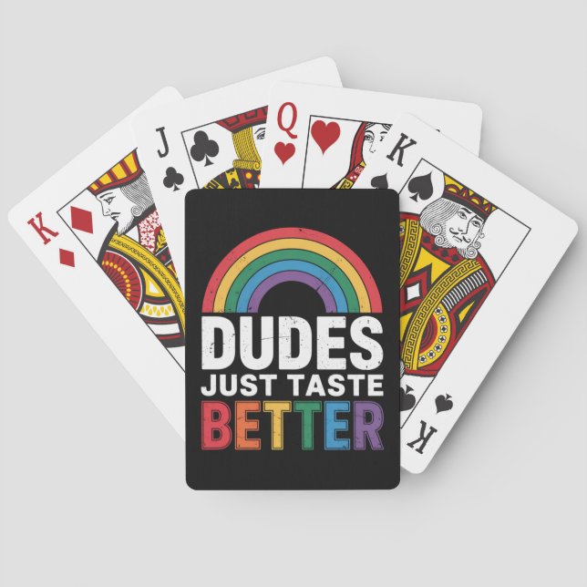 Typ probieren einfach ein LGBTQ-Geschenk für Gay P Spielkarten (Rückseite)
