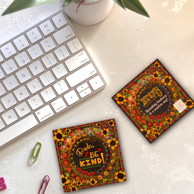 Typ, sei freundlich! Inspirivity Kindcards Quadratische Visitenkarte (Von Creator hochgeladen)