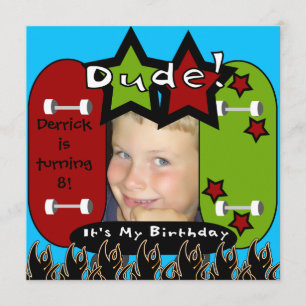 Typ Skateboarding Birthday Einladung