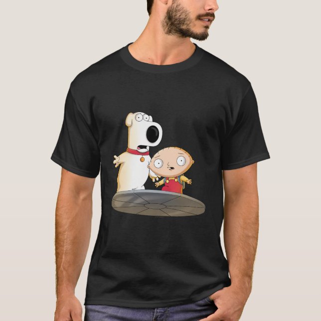 Typ Stewie und Brian schockiert T-Shirt (Vorderseite)