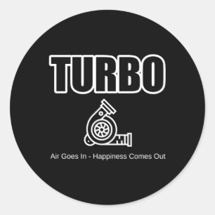 Typ Turbo Air geht in Hapess raus Runder Aufkleber