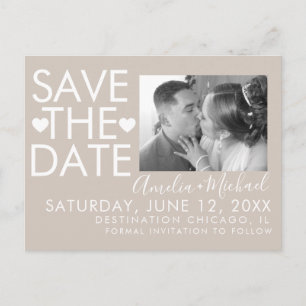 Typ und Herz Save the Date Foto Postkarte