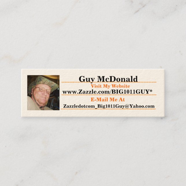 Typ - Zazzle.com/Big1011Guy*-Geschäfts-Karte Mini Visitenkarte (Vorderseite)