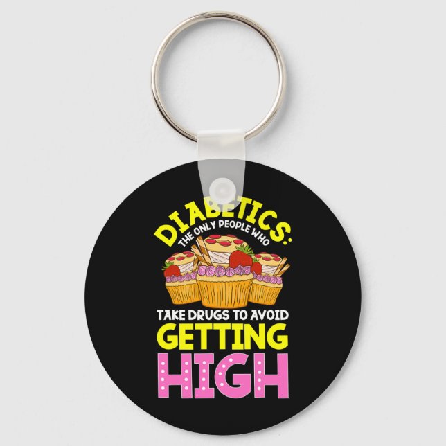 Type 2 Diabetes Awareness Cute Diabetics Sweets  Schlüsselanhänger (Vorderseite)
