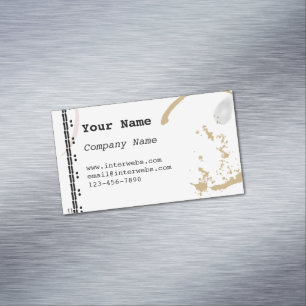 Type de tôle de café Carte de visite magnétique pe