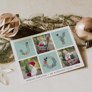 Type joyeux   Carte de vacances à trois photos