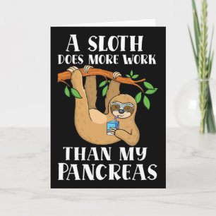 Type Onederful Lazy Cute Sloth Typ-1-Diabetes-Bewu Karte