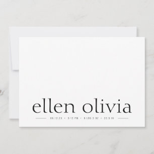 Type simple Bébé Fille Naissance Photo Faire-part