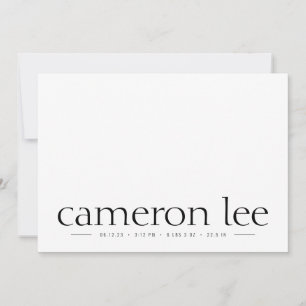 Type simple Bébé naissance photo Faire-part neutre