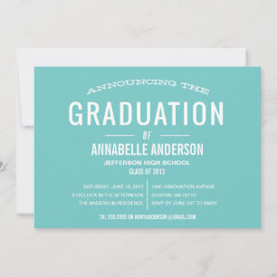 Type vintage invitation d'obtention du diplôme