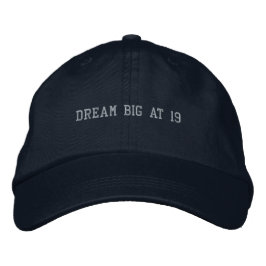 Type Your Own Dream Big at 19 Text Modern-Hat Navy Bestickte Baseballkappe