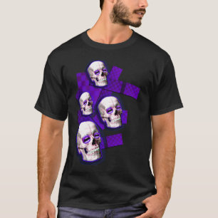 Typen oder Mädchen lila Schädel Emo Electroverei T-Shirt