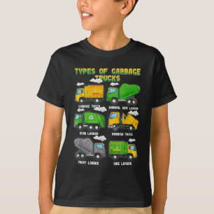 Typen von Garbage Truck Kids Boys Erwachsene Truck T-Shirt